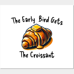 Croissant Butter Art Yummy Kawaii Vintage Coffee Posters and Art